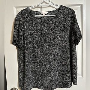 LC Lauren Conrad Black & White Womens Blouse size L